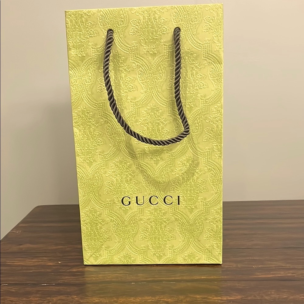 Gucci  Green Paper Embossed Bag